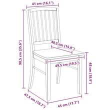 vidaXL Sedie da sala da pranzo 2 pz Naturali 50 x 52,5 x 91 cm - Castano - Visualizzare 11