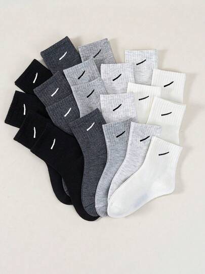 20/10 Pairs Kids Mid-Calf Socks, Sports Socks With Hooks And Stripes Design, Suitable For Daily Wear, Boys And Girls, Fit For New School Term Sports, Fit For 1-16 Years Old, Suitable For All Seasons, Breathable Soft And Comfortable