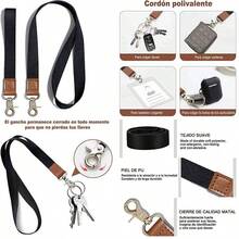 Correa de Mueca Cordn para el Cuello HAKUKU para Llavero para Hombres y Mujeres Con Cierre Metlico Uso llavero, Cadenas de Gafetes, Fundas para Tarjetas, Insignias de Trabajo - negro1 - Ver 2