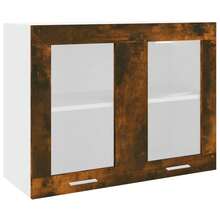 vidaXL Vetrina sospesa "Lyon" Chêne fumé 80 x 31 x 60 cm Bois d'ingénierie - Castano - Visualizzare 2