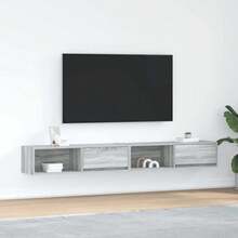 vidaXL Mobili TV 2 pezzi sonoma grigio 100x31x25,5 cm ingegneria del legno - Grigio - Visualizzare 1