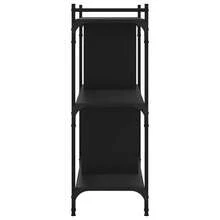 Bibliothèque vidaXL à 3 niveaux, noire, 76 x 32 x 88 cm, en bois massif. - Noir - Voir 5
