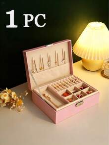 Classic Leather Jewelry Boxes In Black, White, Pink, And Green, Featuring A Removable Tray, Snap Closure, And Padded Drawers-A Versatile Oval Desktop Organizer With Ample Capacity For Necklaces, Earrings, Rings, Bracelets, And Watches-Making It An Ideal Gift For Women And Girls. - Multicolor - View 14