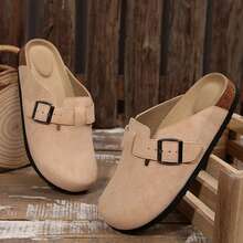 For Outdoor Comfort And Elegance Flats Shoes For Women Stylish And Versatile Slippers Flats Shoes With Comfort Cork Footbed Summer Slides Shoes Sandals For Women Outdoor Walking Travel - 杏色 - 查看 3