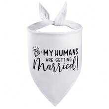 1pc Pet Triangular Bandana Bib, Dog Cat Triangle Scarf Collar, Suitable For Engagement Party, Wedding And Other Occasions, My Owner Is Getting Married - Multicolor - View 31