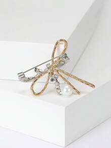 奢华水钻蝴蝶结胸针 - 创意别针，适合女性休闲派对佩戴，可作珠宝配饰/朋友礼物/徽章装饰