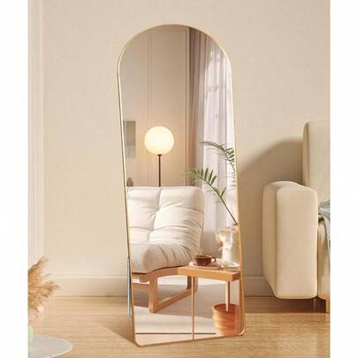 Oferta exclusiva RR Espejo de Cuerpo Completo para Piso o Pared de 150x40 cm, Marco de Metal, Ideal para Recámara, Vestidor, Cambiador, Diseño Moderno y Versátil, Soporte Ajustable