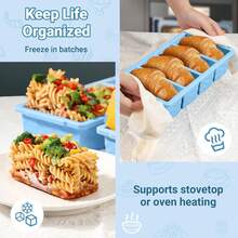 Silicone Freezer Molds For Soup With Lid – 1-Cup Soup Container Style Ice Cube Trays For Freezer, Meal Prep & Storage, Freeze 250mL/125mL Portions – 2 Pack - 淺藍色 - 查看 6
