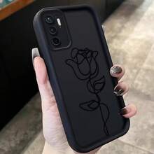 1个渐变边框多巴胺线条玫瑰图案软硅胶防震全包手机壳，简约设计，可爱卡通风格，完美保护荣耀X7/三星Galaxy A56 5G/Infinix Smart 8/Infinix Hot 40/传音Spark 30C/Spark Go 2024/红米Note 14 5G/摩托罗拉Moto E22/E22i/OPPO A54等手机。 - 白色 - 查看 4