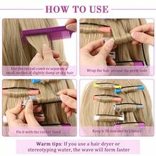 QY- 60 Pieces Hair Perm Rods Set Plastic Cold Wave Perming Rods For Natural Hair Long Short Curling Rollers With Rat Tail Comb For Hairdressing Soft ColorMulti Sizes -3788 - Màu mềm - Xem 3