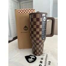 32oz/40oz Large-Capacity Vacuum Cup [One Cup For A Whole Day's Water Needs], 24-Hour Hot And Cold Retention, Essential For Outdoor Work & Sports, Coffee Checkered Design - 彩色 - 查看 2