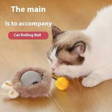 1pc LED Interactive Cat Toy Ball, USB Rechargeable Automatic Rolling Cat Teaser Toy With Plush Anti-Slip Base (Low Voltage Design, Striped Glowing Ball, Lightweight & Quiet, Suitable For All Indoor Cat Breeds) - Multicolor - View 11