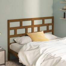 vidaXL Tête de lit Marron Miel 126x4x100 cm Bois massif de pin - Castano - Visualizzare 3