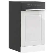 vidaXL Panneau de lave-vaisselle Porto blanc brillant 45x1,5x67 cm - Blanc - Voir 1