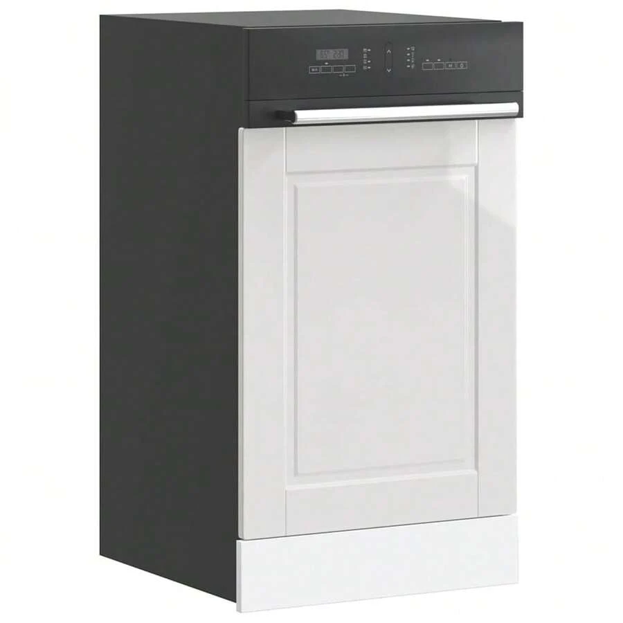 vidaXL Panneau de lave-vaisselle Porto blanc brillant 45x1,5x67 cm - Blanc - Voir 1