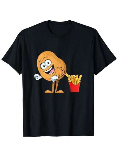 Potatoe Making French Fries   Fast Food Eater Potato Lover T Shirt
