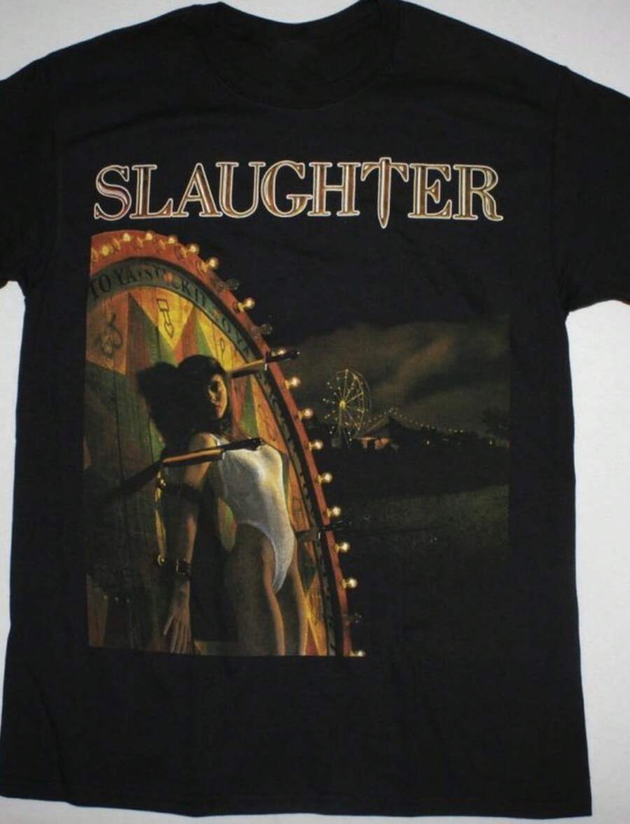 Slaughter Rock Band Black T-Shirt Unisex Tee All Sizes S-5Xl - 黑色 - 查看 1