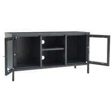 vidaXL Meuble TV antracite 105x35x52 cm Acier et verre - Cinza - Ver 6