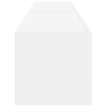 vidaXL Meuble TV mural 2 pcs Blanc 60 x 31 x 29,5 cm Bois d'ingénierie - Blanc - Voir 8