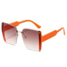 新款时尚方形无框个性化欧美T台奢华时尚眼镜，网红同款 - 彩色 - 查看 11