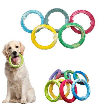 Pet Dog Rubber Bite Ring, Bite Resistant Grinding Training, Interactive Companionship For Large, Medium, And Small Dogs