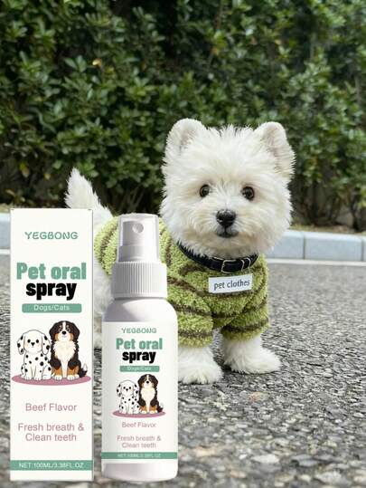 Pet Odor Eliminator Spray - Uses Pet-Friendly Deodorizing Ingredients, Suitable For Daily Cleaning In Pet Households. Pet Oral Spray - Freshens Pet's Breath, Cares For Teeth, Cleans Tartar And Stains. Pet Teeth Spray, Pet Oral Toothpaste, Pet Deodorizing Teeth Spray.