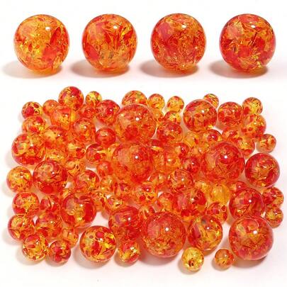 5-30颗8-20毫米圆形复古琥珀色亚克力珠，适用于手工DIY手链、项链、耳环、珠宝制作、吊坠、装饰配件