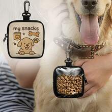 1pc Cute Dog Print Dog Treat Bag With Hook And Zipper, Dog Training Pouch, Portable Dog Snack Bag - Multicolor - View 8
