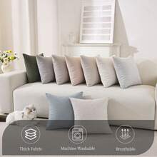 YSTYLE 2 Kissenbezüge aus Leinenimitat, dekorative Sofakissenbezüge mit verdecktem Reißverschluss, modern, bequem und robust, für Wohnzimmer und Schlafzimmer - Beige - Übersicht 9