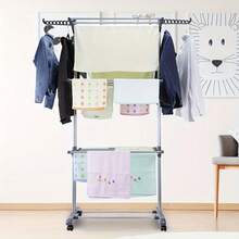 EZIFY Heavy Duty 4-Tier Rolling Clothes Rack Foldable Height Adjustable Laundry Drying Rack Holds 30+ Items Space-Saving For Bathroom Nursery Small Apartment - Xám - Xem 6
