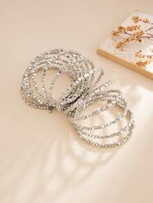 1条波西米亚几何多层缠绕式CCB立方体串珠女士时尚手链，优雅百搭，适合派对、日常休闲、情侣约会、女性节日生日等场合，是理想的珠宝礼物之选。 - 手鍊 - 查看 7