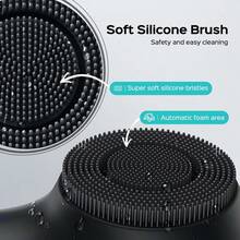 Facial Cleansing Brush: 2-In-1 Rotating Vibrating Massager, 5-Speed Adjustment, Silicone Electric Exfoliating Brush, Deep Pore Cleansing, Suitable For Men And Women (Preferred For Couples) - DF31349B-XIAN-888-黑色 - 查看 3
