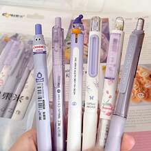 Dongmi Gel Pen Set, INS Style, High "Appearance Value" Student Practice Pens, A Set Of 6 Types Of Practice Pens, 0.5mm Refill, Purple Series, Fast-Drying, Smooth, Durable Gel Pens For Wholesale