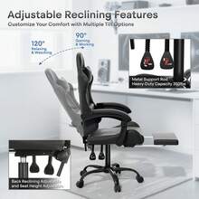 Collection Gaming Chair, Ergonomic Gaming Chair With Footrest & Headrest Lumbar Support, Height Adjustable Swivel Computer Chair Office Chair Adults(Carbon Fiber Black) - màu đen - Xem 2