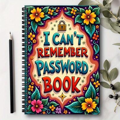 Fun Password Notebook, Suitable Internet And Computer Login, Recording Websites, User Names, Passwords, Password Protector Home Or Office, Handmade Scrapbook Kit Materials