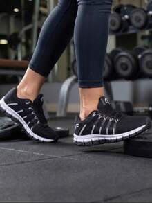 Women's Athletic Shoes With Breathable Lining For Gym And Workouts - màu đen - Xem 5