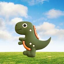 Pin Decorativo Infantil Dino – Enfeite para Calçados com Furos de Encaixe – Aplique Emborrachado - Verde Oliva - Visão 2