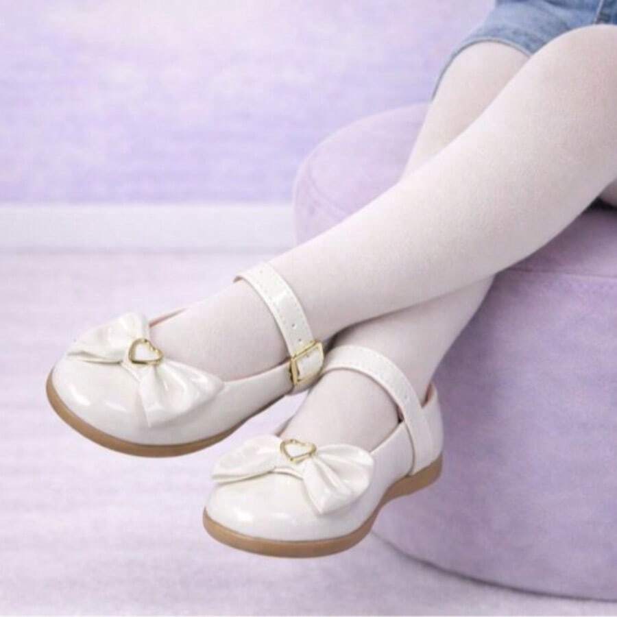 Sapatilha feminina infantil de menina do 20 ao 34 direto da fabrica Batizado - Branco - Visão 1