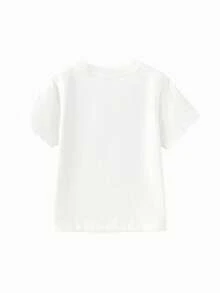 Balabala Unisex Short Sleeve T-Shirt, Classic Round Neck, Breathable Quick-Dry Fabric, Comfortable For Summer Wear - Original White - View 4