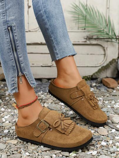 Women's Flat Shoes With Bow Embroidery, Casual Comfortable Slip-On Loafers For Home, Spring/Summer/Autumn