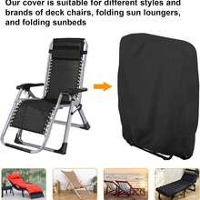 Waterproof Outdoor Furniture Cover, Zero Gravity Chair Covers, All-Weather Foldable Patio Chair Covers, 97*34*110 Cm, Black - Black - View 5
