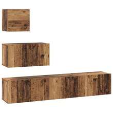 vidaXL Ensemble meuble TV 4 pcs Bois Ancien Bois d'ingénierie - Castanho - Ver 2