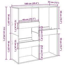 vidaXL Cloison de separation sonoma gris 100x33x115 cm made of engineering - Grigio - Visualizzare 9
