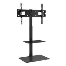 TV Stand Mount, Swivel Tall TV Stand For 32 To 65 Inch TVs, Height Adjustable Portable Floor TV Stand With Tempered Glass Base For Bedroom, Living Room - 黑色 - 查看 8