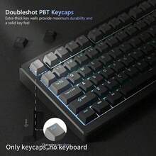 Juego de 134 teclas de doble inyección PBT, gris degradado, perfil OEM, alta calidad, compatible con interruptores MX, apto para teclados mecánicos de 60/65/75/87/98/104/108 teclas - Gris - Ver 2