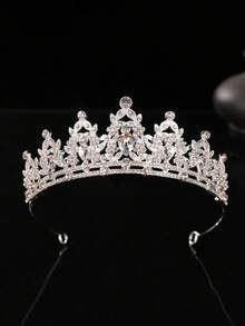 1 chiếc vương miện thời trang kiểu Âu & Mỹ dành cho nữ hoàng và công chúa, phù hợp cho phụ nữ và bé gái, băng đô đính pha lê, thích hợp cho cô dâu và công chúa, dùng trong đám cưới và tiệc tùng, vương miện, phụ kiện đội đầu, vương miện hóa trang, vòng hoa cài tóc, vòng nguyệt quế đội đầu. - 4215 Bạc - Xem 4