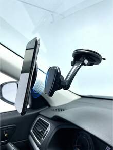 1pc Magnetic Car Phone Holder, Windshield Phone Mount, Car Phone Holder For Navigation, Compatible With Most Windshield Phone Holders, Suction Cup & Clip-On Design - A - View 6