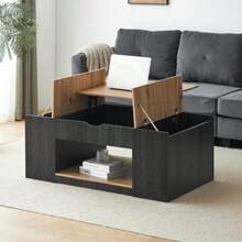 WF311892AAZ) Coffee Table With Height Adjustment - 109.5 Cm, Grey Frame, Elegant Design, Storage Space Under The Tabletop. - Grey - View 2