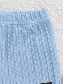 3pcs/Set Infant/Toddler Boys' Summer Ribbed Trim Knit Solid Color Tank Top, Shorts And Crossbody Bag, Casual Stylish Outfit - Blue - View 7