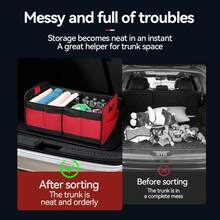 Large Capacity Foldable Car Trunk Organizer - Premium Oxford Cloth Storage Box With Spacious Interior And Portable Convenience For Road Trips And Daily Commutes - Multicolor - View 2